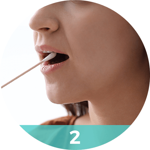 Collect your sample with simple cheek swabs.